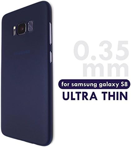 0.35mm Ultra-thin Plastic Protective Case Back Cover for Samsung Galaxy S8 [Slim Fit] [Semi-transparent] [Frosted Surface] [Blue]