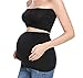 Maternity Belly Band Pregnancy Pants Extender Seamless Stretchy Bands Women Black (M)