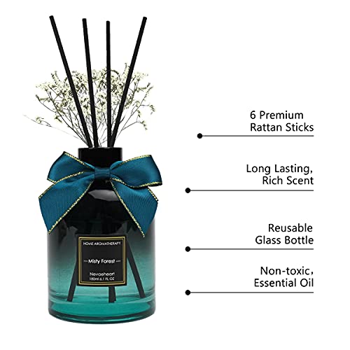 NEVAEHEART Reed Diffuser, Misty Forest Scented Reed Diffuser Set, Home
