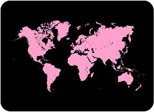 Small Premium Glass Chopping Board Colourful World Map Pink Kitchen Worktop Saver Protector by Tuftop Ultimate Kitchen Boards