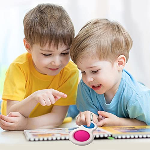 hirsrian Simple Dimple Fidget Toys, Silicone Flipping Board, Stress Relief Sensory Hand Toy 2 Pack Decompression bubble Keychain Brain Development Color Concentration for Kids Adults
