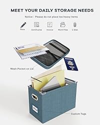 Oterri File Organizer Box with Lid, Hanging Filing