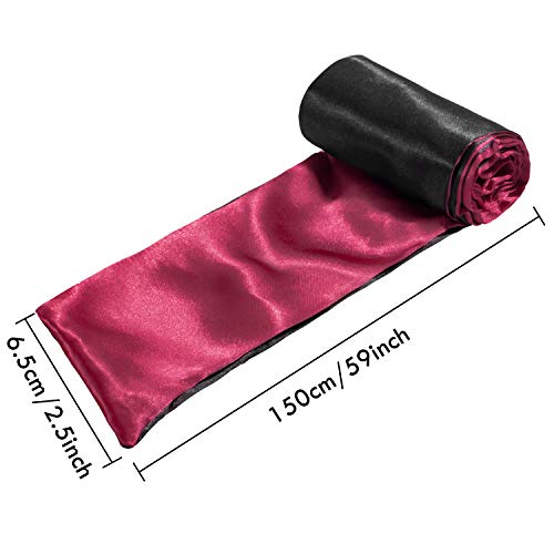 Whaline-confezione-da-2-bende-in-raso-per-gli-occhi-mascherine-per-dormire-da-150-cm-nera-e-rossa