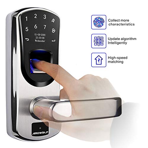 Ardwolf-A60-Biometric-Door-Lock-Keyless-Entry-Fingerprint-and-Keypad-Electronic-Smart-Locks-with-Backup-Keys-for-Homes-Front-Door-304-Stainless-Steel-US-TI-chip-Irreversible-Right-Handle