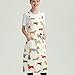 Aiden Brothers 100% Cotton Canvas Apron, Dog Print Kitchen Chef's Aprons with Adjustable Straps, Cross Back for Home, Artist, Crafting, Restaurant (27