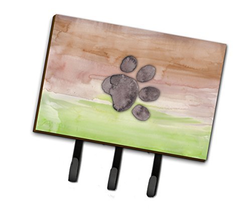 Caroline's Treasures Dog Paw Watercolor Wall Hook, Triple, Multicolor
