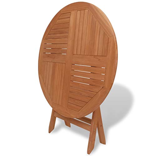 vidaXL Teak Massiv Gartentisch 85cm Klapptisch Balkontisch Holztisch Terrasse – Bild 4