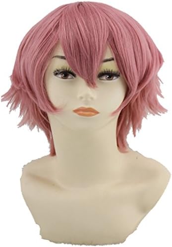 SIMUSTY Anime Cosplay Wigs Pop Style Universal 150g Short Wigs for Men (Rouge Pink)