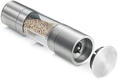 2 in 1 Salt and Pepper Grinder Set, Adjustable Ceramic Rotor, Premium Stainless Steel Salt And Pepper Shakers(silvery)