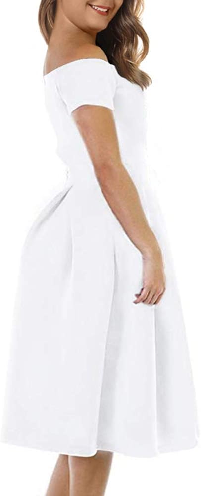 LALAGEN Women's Plus Size Vintage 1950s Party Cocktail Wedding Swing Midi Dress: Clothing