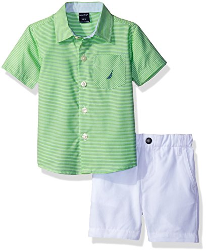 UPC 887346216162, Nautica Baby Boys&#39; Sleeve Woven and Pull on Short Set, Leaf, 12 Months