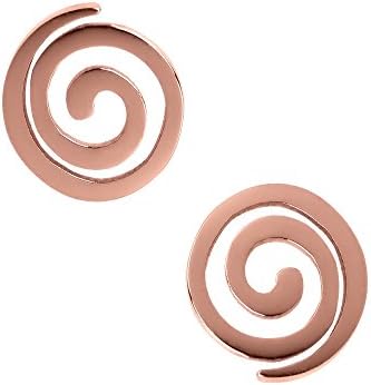 Women Karma Spiral Earrings.Rose Gold Tone Stainless Steel Gift Box Spiritual Dynamic Stud Jewelry