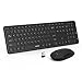 Wireless Keyboard and Mouse, Jelly Comb 2.4GHz Ultra Thin Full Size Wireless Keyboard Mouse Combo Set with Number Pad for Computer, Laptop, PC, Desktop, Notebook, Windows 7, 8, 10-(Black) primary