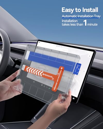 LANTU 2 Pieces 16 Inch + 8 Inch Screen Protector for Tesla Model Y 2026 Premium/Performance, Matte Anti-Glare Front and Rear Screen 9H Tempered Glass Screen Protector with Installation Kit