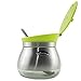 Newness Clear Glass, Stainless Steel and Plastic Sugar Bowl with Lid and Sugar Spoon for Home and Kitchen, 9.4 Ounces(280 Milliliter), Green