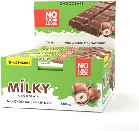 SNAQ FABRIQ Milky Chocolate - Milk Chocolate with Hazelnut Filling (55g ...