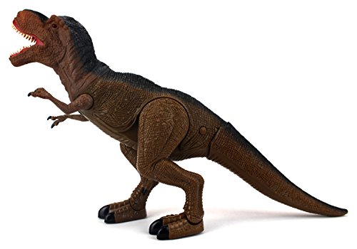 Dinosaur Planet T-Rex Battery Operated Remote Control Walking Toy Dinosaur Figure w/ Shaking Head, Walking Movement, Light Up Eyes and Sounds