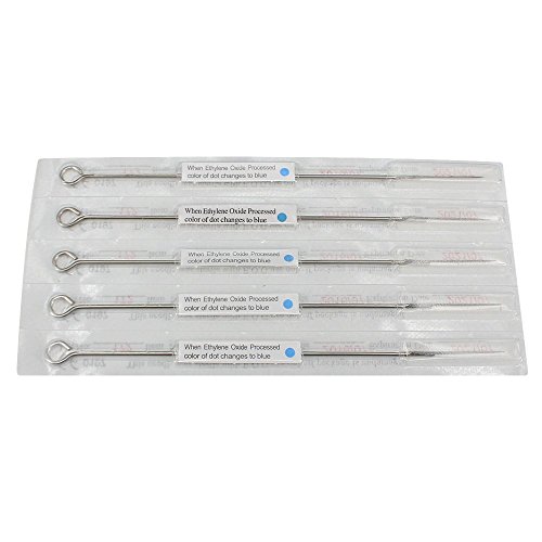 Wormhole Assorted Tattoo Needles #12 Standard Disposable & Sterilized Mix Sizes 3RL 5RL 7RL 9RL 5RS 7RS 9RS 5MG 7MG 9MG Tattoo Liner Needles Tattoo Shader with Blue Dot - Box of 50