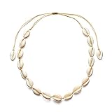 Shell Choker Necklace, Seashell Necklace for Women and girls, Adjustable Cord Bib Collar Cowrie Shell Necklace, Boho Beach Hawaii Jewelry for Summer