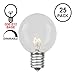 Novelty Lights 25 Pack G50 Outdoor String Light Globe Replacement Bulbs, Clear, E12/C7 Base, 7 Watt