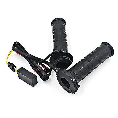 PIXNOR Motorrad-Lenker Griffe 22 mm elektrische Heizgriffe Griff Lenker (schwarz)