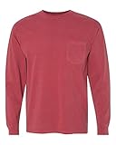 Comfort Colors C4410 Long-Sleeve Pocket T-Shirt - Crimson - 'XL
