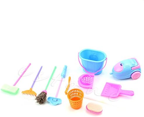 Timberlark Set of 9Pcs Home Furniture Furnishing Cleaning Cleaner Kit For Barbie Doll House
