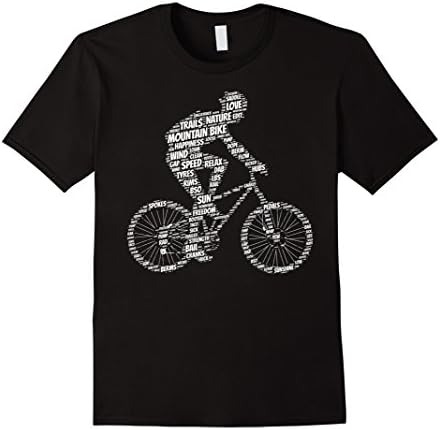 Men's Mountain Bike Shirt: Funny Mountains Biking Biker T-Shirt Small Black