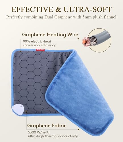 InVarme Far Infrared Heating Pads: Extra Large Electric Pad for Back - Soft and Warmth Graphene for Grandparents - Machine Washable 8 Heat Settings & 4H Auto-Off 12" x 24"