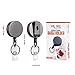 2 Pack Mini Heavy Duty Retractable Badge Holder Reel, Will Well Metal ID Badge Holder with Belt Clip Key Ring for Name Card Keychain [All Metal Casing, 24.4