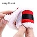 Leinuosen 10 Pieces Christmas Napkin Rings Holders Napkin Band with Santa Belt Design for Party Dinner Table Decoration