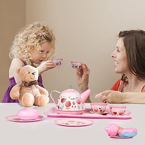 Kids Tea Set for Little Girls, Princess Tea Party Set for Toddlers Tea