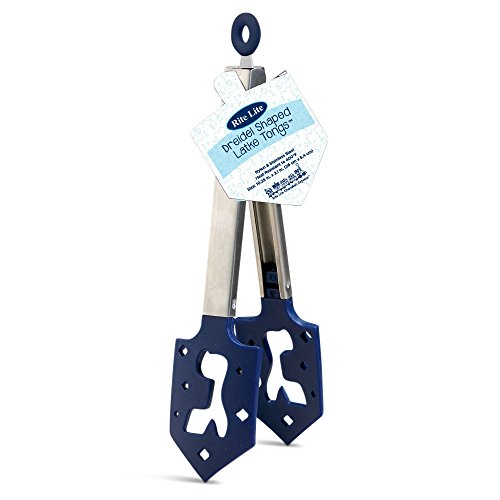 Rite Lite KWC-10 Stainless Steel Chanukah Latke Tongs, Blue