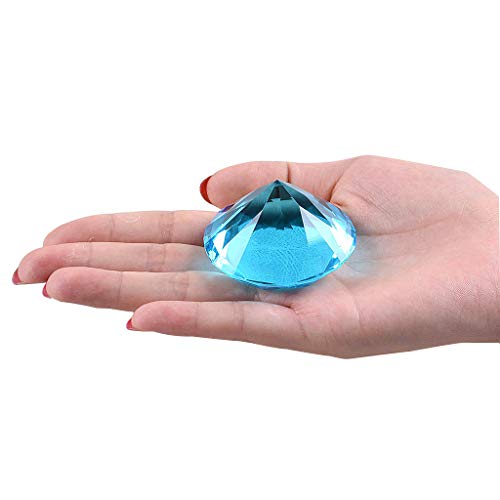 LONGWIN 50mm (2") Crystal Faceted Diamond Paperweight Wedding Favor Home Decor (Light Blue) - Thumbnail 3
