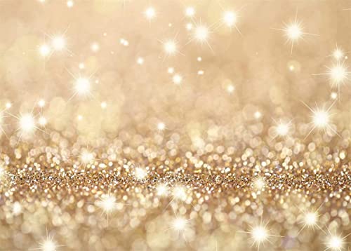 BELECO 2.5x1.8m Bokeh-Hintergrund aus Stoff, Goldener Glitzer-Hintergrund (nicht glitzernd), Feiertags-Funkelnde Lichter, goldfarbener glitzernder Gli