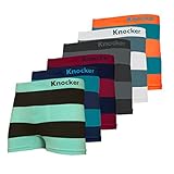 Nylon Stretchable Compression Boxer Brief 6-pcs Set, Assorted Colors (Large Stripe)