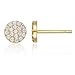 PAVOI 14K GOLD Plated Sterling Silver AAAAA CZ Simulated Diamond Mini Disc Pave Earrings Circle Stud Earrings