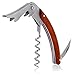 Vergiano Waiters Corkscrew and Wine Stopper Set, Cherry Wood Curved Corkscrew; Red Wine Bottle Opener; Wine Enthusiast; Stainless Steel Wine Bottle Stopper Set; Bartenders Gift Set; Decorative Favors