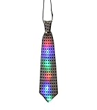 JenniWears Light Up Neckties LED Funny Ties Novelty Blinking Party Toy Black