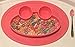 Round Silicone Suction Frog Placemat for Children, Kids, Toddlers, Babies Highchair Feeding Tray or Kitchen Dining Table with Built in Plate and Bowl, Comes with Travel Bag by Salbree, Pink