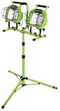 2 Pack Designers Edge L-5502 Industrial 1400-Watt Twin-Head Adjustable Halogen Work Light with Telescoping Tripod Stand