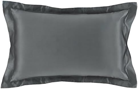 Pure Silk Oxford Pillowcase for Hair &amp; Skin 19 Momme Both Sides Hypoallergenic 100 Percent Mulberry Silk Vividmoo Queen - 2030 inch Dark Gray