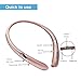 Bluetooth Headphones Retractable Earbuds Neckband Wireless Headset Sports Sweatproof Earphones with Mic (Bluetooth 4.1,Noise Cancelling , 14 Hours Play Time) (Rosegold)