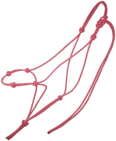 Knotty Girlz 4 Knot Horse Rope Training Halter - 3/16" (5mm) Very Thin! Stiff Polyester Halter Multiple Colors, Sizes: Weanling, Mini, Yearling, Small, Standard, Mule, Large and Draft