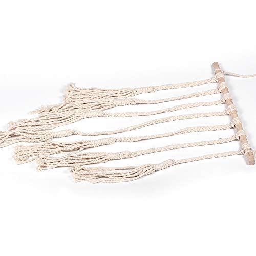 Ssmling Bohemian Photo Display Wall Hanging, Macrame Picture Hanger Organizer for Home Decorative, Boho Picture Frames Collage Decor with 25 Wood Clips Textile Family Art Decor Gift