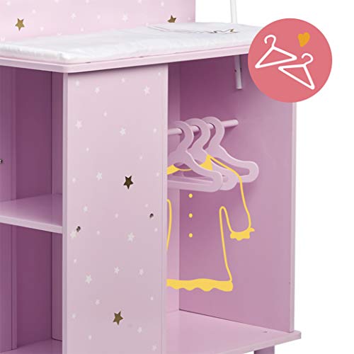 Olivia's Little World - Twinkle Stars Princess 16" Baby Doll Changing Station with Storage - Purple