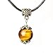 TIRIO Wishing Bead Necklace Golden Tiger Eye with Silver Pendant Grounding Stone Protection Yellow