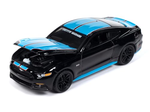 2015 Ford Mustang GT Petty's Garage Black with Petty Blue Stripes Modern Muscle…