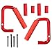 Hooke Road Solid Steel Red Front Grab Handles for 2007-2018 Jeep Wrangler JK & Unlimited - Pair