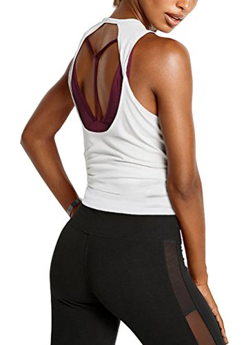 image for Mippo Women's Fashion 2019 Cute Open Back Workout Tops Backless Yoga S